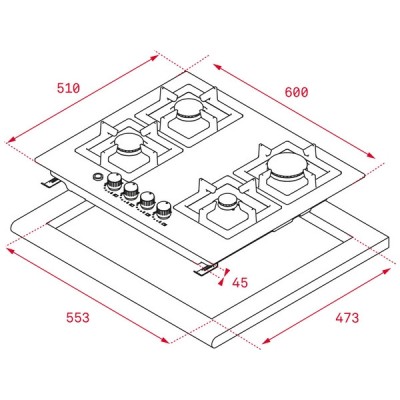 Варочная панель Teka EFX 60.1 4G AI AL DR CI NAT (112610034) газовая Варочная панель Teka EFX 60.1 4G AI AL DR CI NAT (112610034) газовая