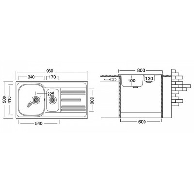 Мойка Ukinox Гранд GRL980.500 15GT8K -O Мойка Ukinox Гранд GRL980.500 15GT8K -O