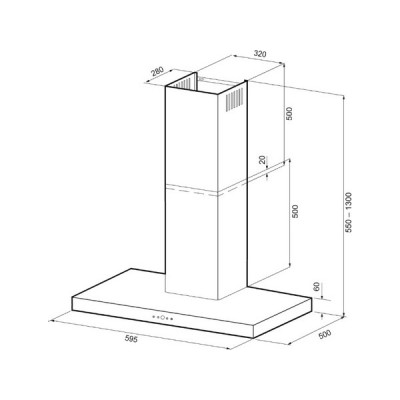 Вытяжка KRONA FRANZISKA 600 INOX S Вытяжка KRONA FRANZISKA 600 INOX S