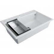 Мойка Paulmark Stepia 80+коландер Advance, белый/брашированная нерж. сталь