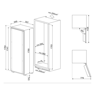 Холодильная камера SMEG S9L174D1D встраиваемая Холодильная камера SMEG S9L174D1D встраиваемая