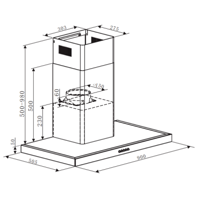 Вытяжка De Dietrich DHD6901B Вытяжка De Dietrich DHD6901B