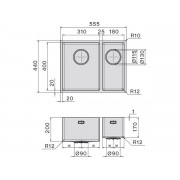 Мойка Falmec Como 31+18