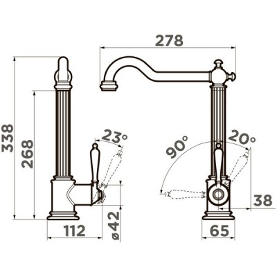 Смеситель Omoikiri Toshima-AB-022 латунь/античная латунь (4994324) Смеситель Omoikiri Toshima-AB-022 латунь/античная латунь (4994324)