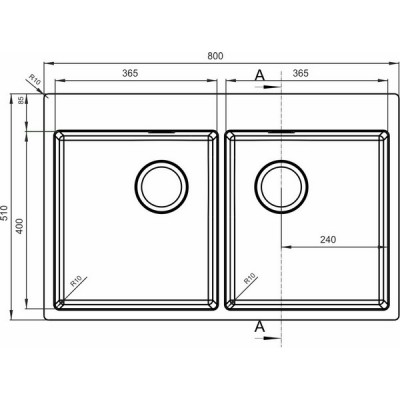 Мойка Florentina Логика-НМ 800.510.20.10 Мойка Florentina Логика-НМ 800.510.20.10
