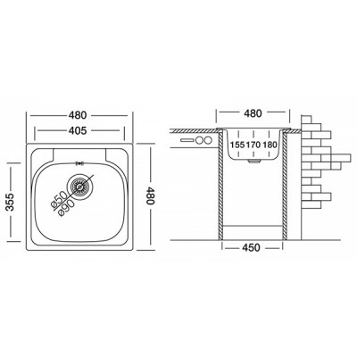Мойка Ukinox Гранд GRL480.480 -GT8K 0C Мойка Ukinox Гранд GRL480.480 -GT8K 0C