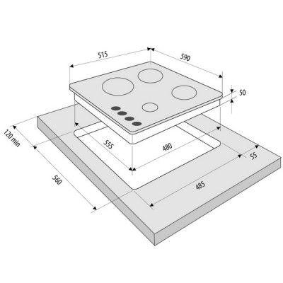 Варочная панель KRONA ARDENTE 60 WH газовая Варочная панель KRONA ARDENTE 60 WH газовая