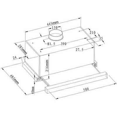 Вытяжка Evelux Tel 50 W Вытяжка Evelux Tel 50 W