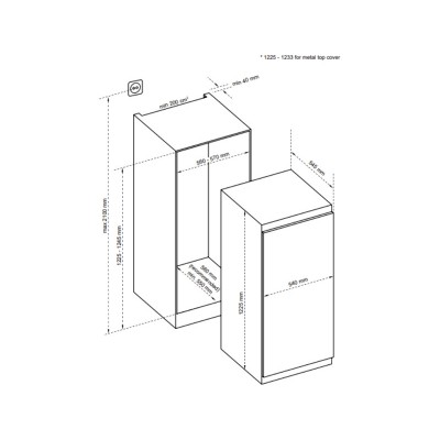 Холодильная камера De Dietrich DRL1247ES встраиваемая Холодильная камера De Dietrich DRL1247ES встраиваемая
