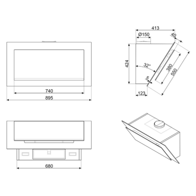 Вытяжка SMEG KV194B3 Вытяжка SMEG KV194B3