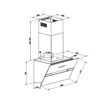 Вытяжка MAUNFELD MERSEY 60 "нержавейка"/ черное стекло Вытяжка MAUNFELD MERSEY 60 "нержавейка"/ черное стекло