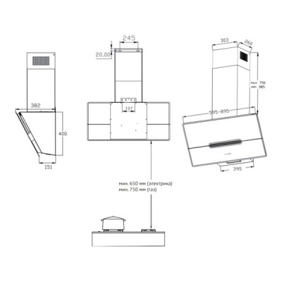 Вытяжка Korting KHC 91950 GXN Вытяжка Korting KHC 91950 GXN