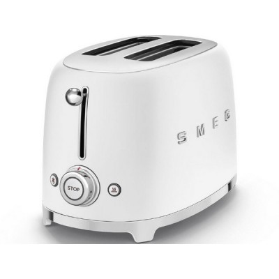 Тостер на 2 ломтика SMEG TSF01WHMEU матовый белый Тостер на 2 ломтика SMEG TSF01WHMEU матовый белый