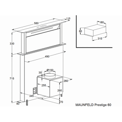 Вытяжка MAUNFELD Prestige 60 чёрный Вытяжка MAUNFELD Prestige 60 чёрный