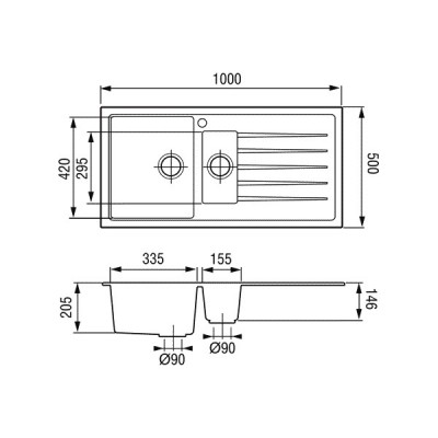 Мойка "Longran" Classic CLS1000.500 15 - 08 Colorado Мойка "Longran" Classic CLS1000.500 15 - 08 Colorado
