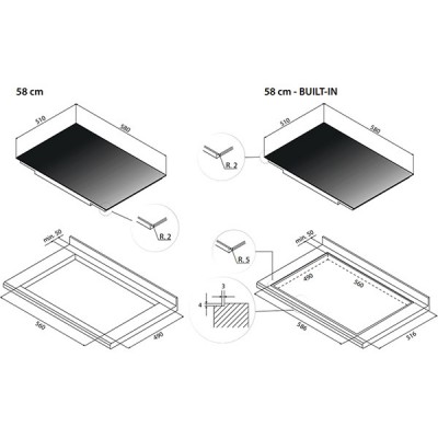 Варочная панель Falmec PIANO INDUZIONE BLACK MATT 58x51 индукционная Варочная панель Falmec PIANO INDUZIONE BLACK MATT 58x51 индукционная