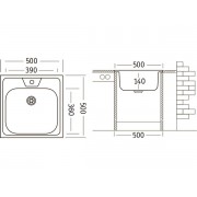 Мойка Ukinox Стандарт STD500.500 -4C 0C-