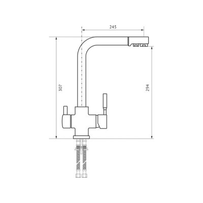 Смеситель Gamma Stone GS-015 светло-серый 310 Смеситель Gamma Stone GS-015 светло-серый 310