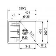 Мойка Franke CNG 611/211-62, белый (114.0639.676)