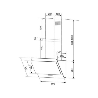 Вытяжка KRONA VENERA 600 black S Вытяжка KRONA VENERA 600 black S