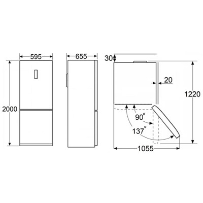 Холодильник MAUNFELD MFF200NFBG Matt Inverter Холодильник MAUNFELD MFF200NFBG Matt Inverter