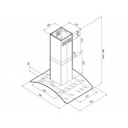 Вытяжка KRONA SHARLOTTA isola 600 inox/glass 5P