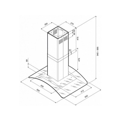 Вытяжка KRONA SHARLOTTA isola 600 inox/glass 5P Вытяжка KRONA SHARLOTTA isola 600 inox/glass 5P