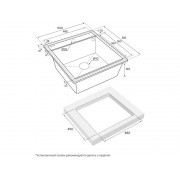 Мойка Paulmark Stepia 50 PM115051-GRM, серый металлик