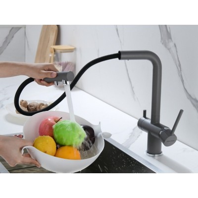 Смеситель Paulmark Serpentine Se213222-GRM, серый металлик Смеситель Paulmark Serpentine Se213222-GRM, серый металлик