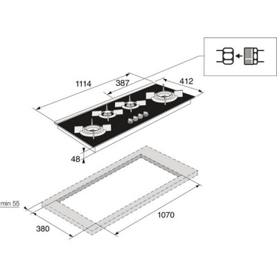 Варочная панель ASKO HG8144BGB1 газовая Варочная панель ASKO HG8144BGB1 газовая