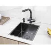 Мойка Paulmark Next 38 uni PM213844-GM, вороненая сталь