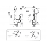 Смеситель Omoikiri Kyoto 2 Plus-SI латунь/античное серебро (4994352)
