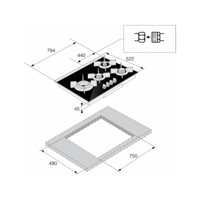 Варочная панель ASKO HG8843BGB1 газовая Варочная панель ASKO HG8843BGB1 газовая