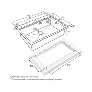 Мойка Paulmark Kroner-pro 75+коландер Advance, брашированное золото