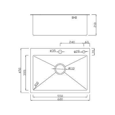 Мойка SMARTECH-60x45 нано черный Мойка SMARTECH-60x45 нано черный