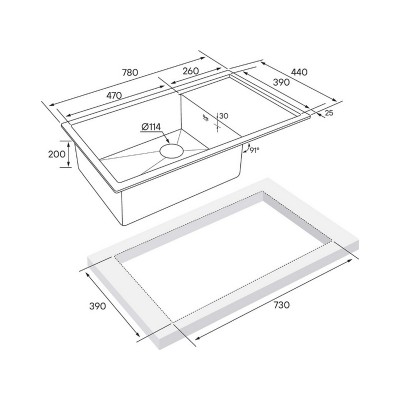 Мойка Paulmark Wing PM217844-BS, брашированная нерж.сталь Мойка Paulmark Wing PM217844-BS, брашированная нерж.сталь