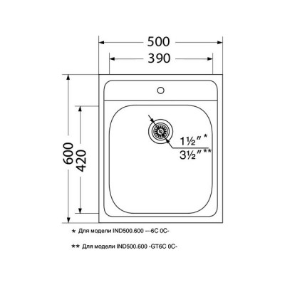 Мойка Ukinox Иннова IND500.600 -6C 0C- Мойка Ukinox Иннова IND500.600 -6C 0C-