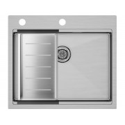 Мойка Paulmark Brim-pro+коландер Advance, брашированная нерж. сталь