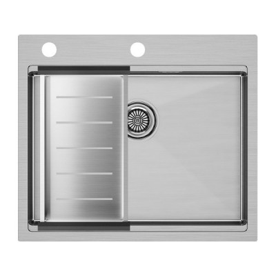 Мойка Paulmark Brim-pro+коландер Advance, брашированная нерж. сталь Мойка Paulmark Brim-pro+коландер Advance, брашированная нерж. сталь