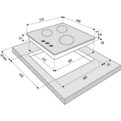 Варочная панель KRONA CORNIOLA 45 BL газовая Варочная панель KRONA CORNIOLA 45 BL газовая