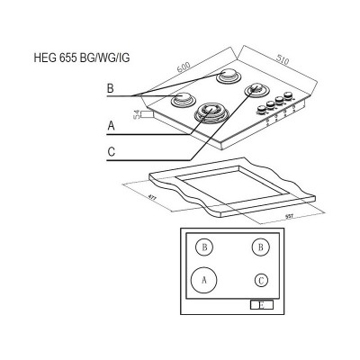 Варочная панель Evelux HEG 655 BG газовая Варочная панель Evelux HEG 655 BG газовая