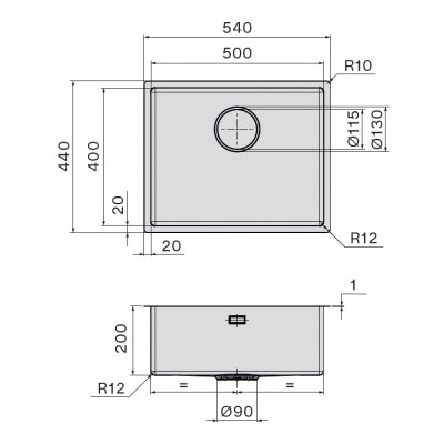 Мойка Falmec Como 50 Gun Metal PVD Мойка Falmec Como 50 Gun Metal PVD