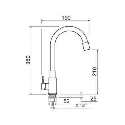 Смеситель Handmade SUS124GY-016F, серый/нерж.сталь Смеситель Handmade SUS124GY-016F, серый/нерж.сталь