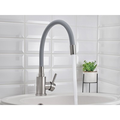 Смеситель Handmade SUS124GY-016F, серый/нерж.сталь Смеситель Handmade SUS124GY-016F, серый/нерж.сталь