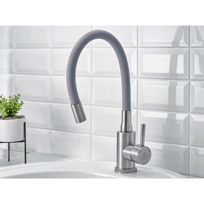 Смеситель Handmade SUS124GY-016F, серый/нерж.сталь Смеситель Handmade SUS124GY-016F, серый/нерж.сталь