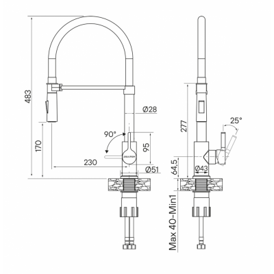 Смеситель Paulmark Halt Ha214021-BG, брашированное золото Смеситель Paulmark Halt Ha214021-BG, брашированное золото