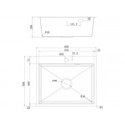 Мойка Ukinox Практика PRB600.500 -GT10C 0CW & S с выпуском