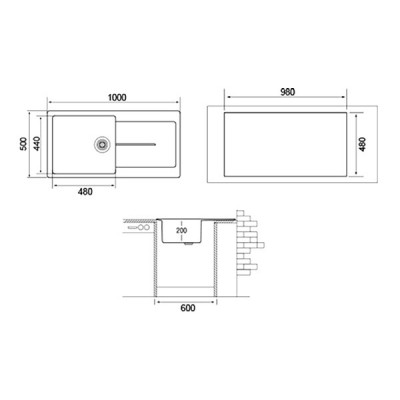 Мойка "Longran" Enigma ENG1000.500 - 58 Sabbia Мойка "Longran" Enigma ENG1000.500 - 58 Sabbia