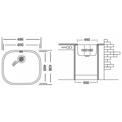 Мойка Ukinox Модерн MOP450.400 -GT8C Мойка Ukinox Модерн MOP450.400 -GT8C