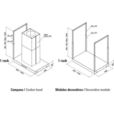 Вытяжка Pando I-894/90+120 MODULO IZQ. NEGRO MATE V.1250 ECO Вытяжка Pando I-894/90+120 MODULO IZQ. NEGRO MATE V.1250 ECO